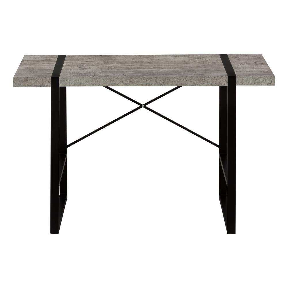Computer Desk, Home Office, Laptop, 48L, Work, Grey Laminate, Black. Picture 2