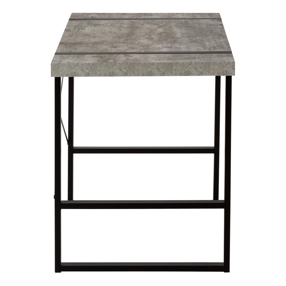 Computer Desk, Home Office, Laptop, 48L, Work, Grey Laminate, Black. Picture 4