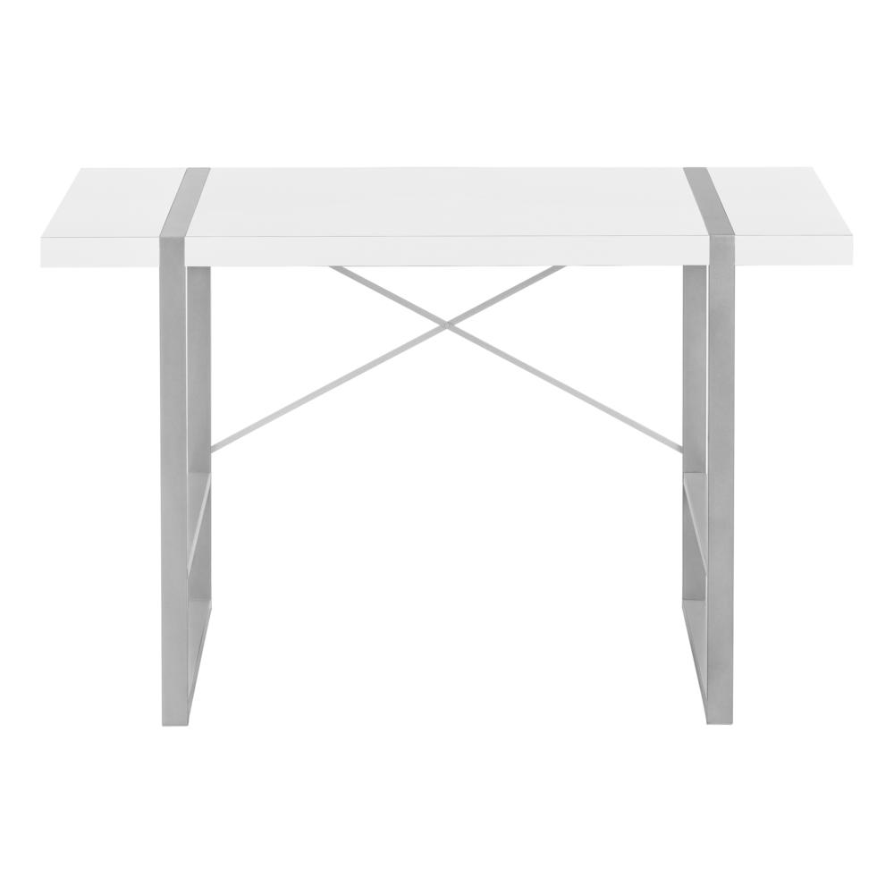 Computer Desk, Home Office, Laptop, 48L, Work, White Laminate, Grey. Picture 2