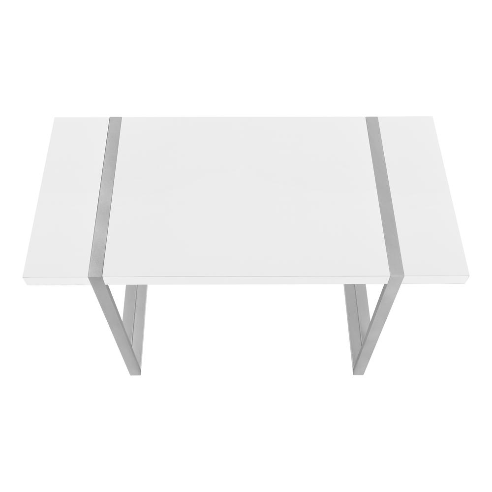 Computer Desk, Home Office, Laptop, 48L, Work, White Laminate, Grey. Picture 3