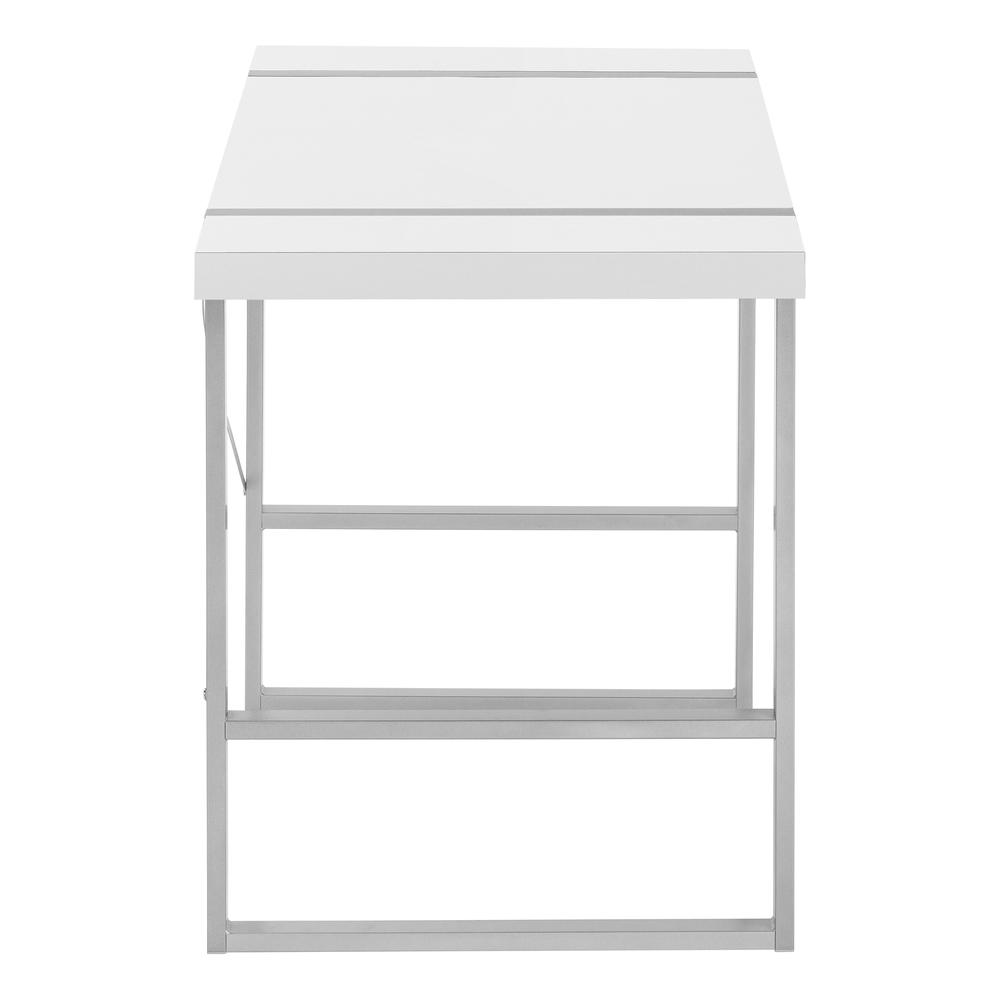 Computer Desk, Home Office, Laptop, 48L, Work, White Laminate, Grey. Picture 4