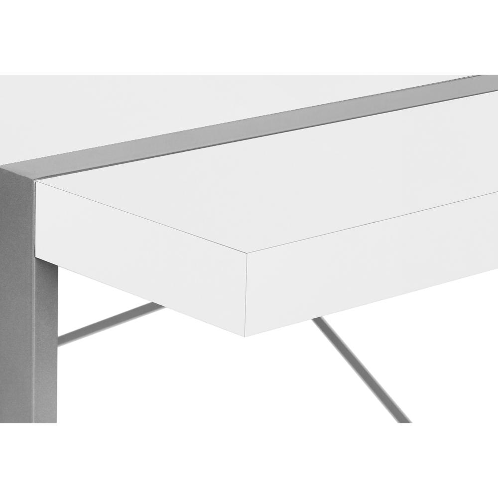Computer Desk, Home Office, Laptop, 48L, Work, White Laminate, Grey. Picture 6