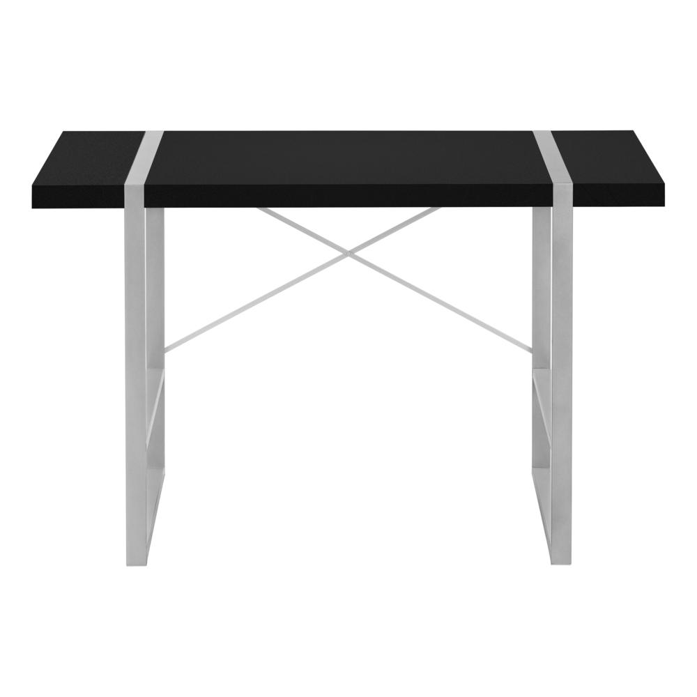 Computer Desk, Home Office, Laptop, 48L, Work, Black Laminate, Grey. Picture 2