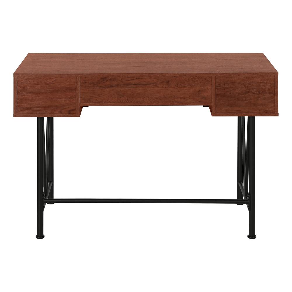Computer Desk, Home Office, Laptop, Storage Drawers, 48L, Work, Brown Laminate. Picture 4
