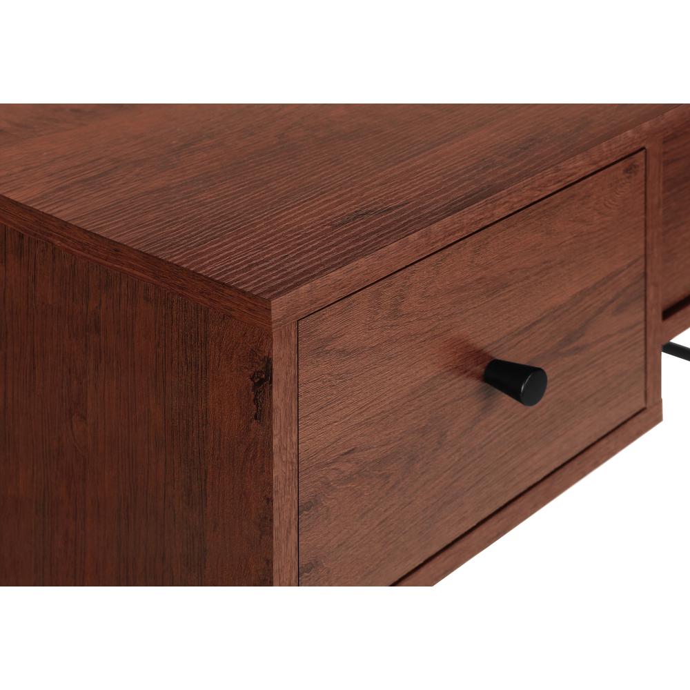 Computer Desk, Home Office, Laptop, Storage Drawers, 48L, Work, Brown Laminate. Picture 6