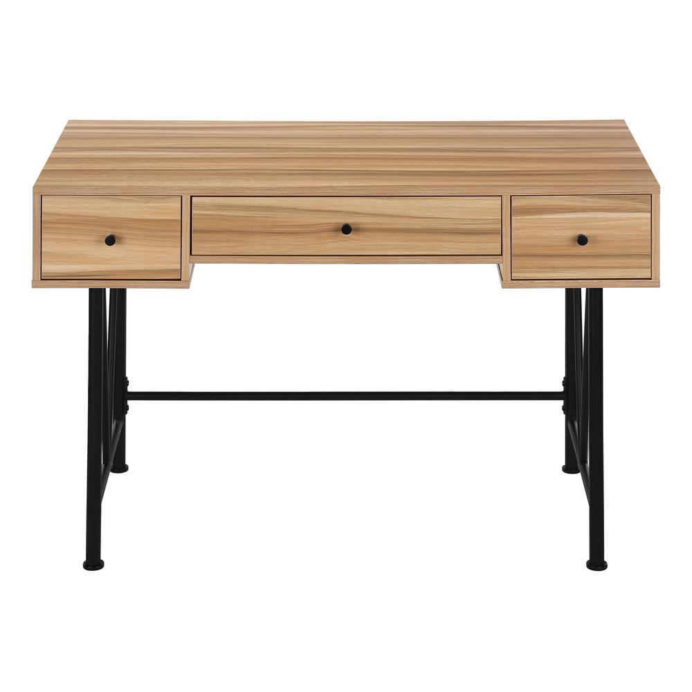 Computer Desk, Home Office, Laptop, Storage Drawers, 48L, Work, Brown Laminate. Picture 2