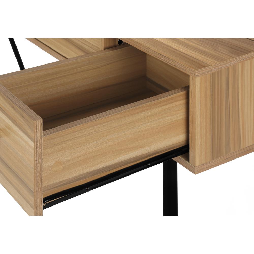 Computer Desk, Home Office, Laptop, Storage Drawers, 48L, Work, Brown Laminate. Picture 7