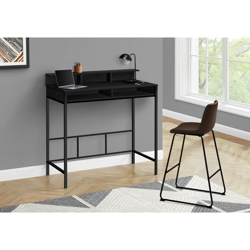 Computer Desk, Home Office, Standing, Storage Shelves, 48L, Work, Laptop. Picture 4