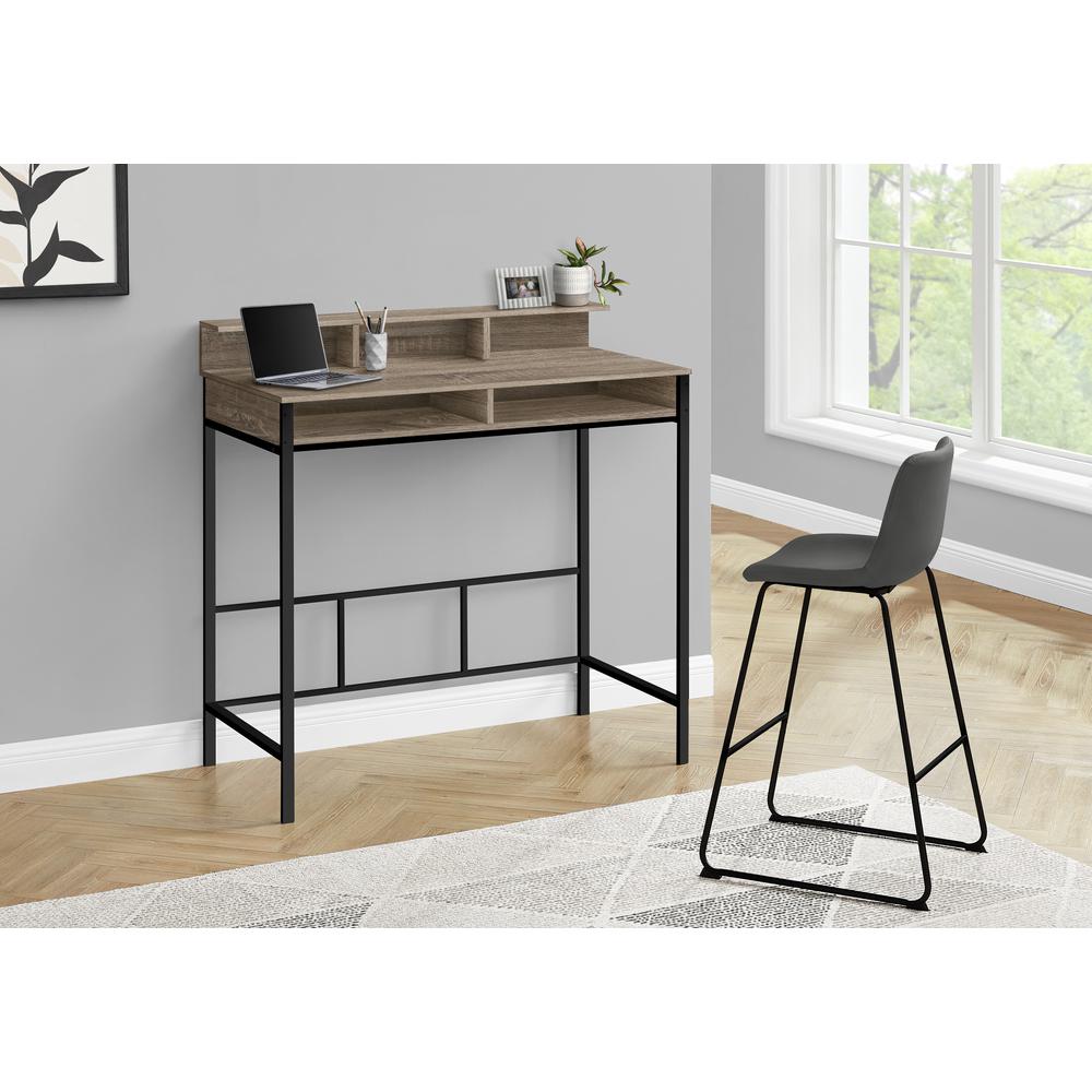 Computer Desk, Home Office, Standing, Storage Shelves, 48L, Work, Laptop. Picture 4