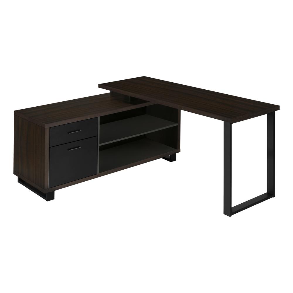 Computer Desk, Home Office, Corner, Storage Drawers, 72L, L Shape, Work. Picture 1