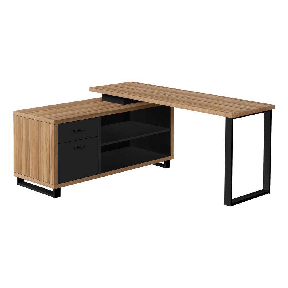 Computer Desk, Home Office, Corner, Storage Drawers, 72L, L Shape, Work. Picture 1