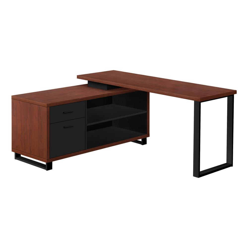 Computer Desk, Home Office, Corner, Storage Drawers, 72L, L Shape, Work. Picture 1