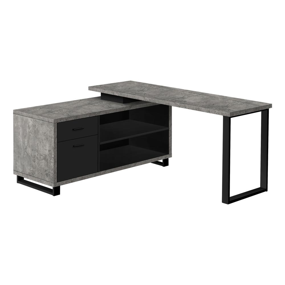 Computer Desk, Home Office, Corner, Storage Drawers, 72L, L Shape, Work. Picture 1