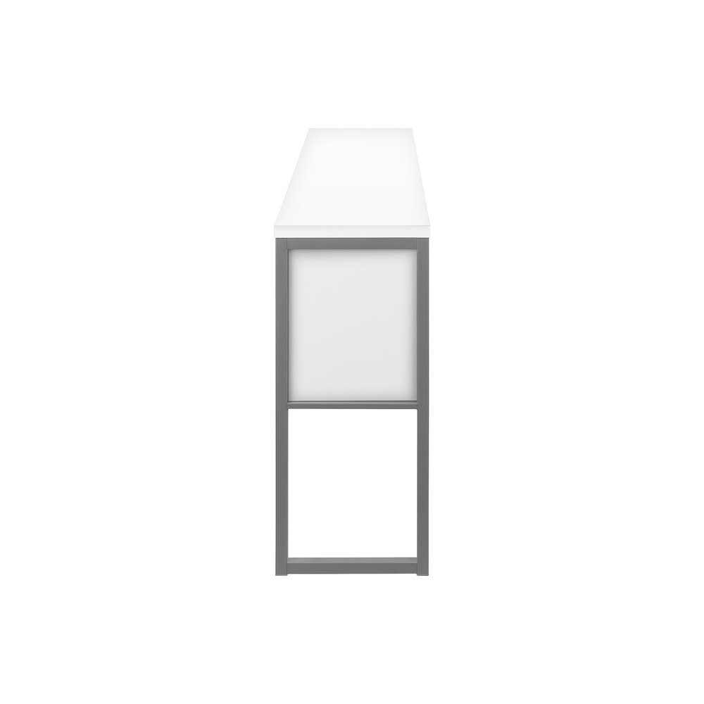 Contemporary Office Hutch in White,Silver color. Picture 3