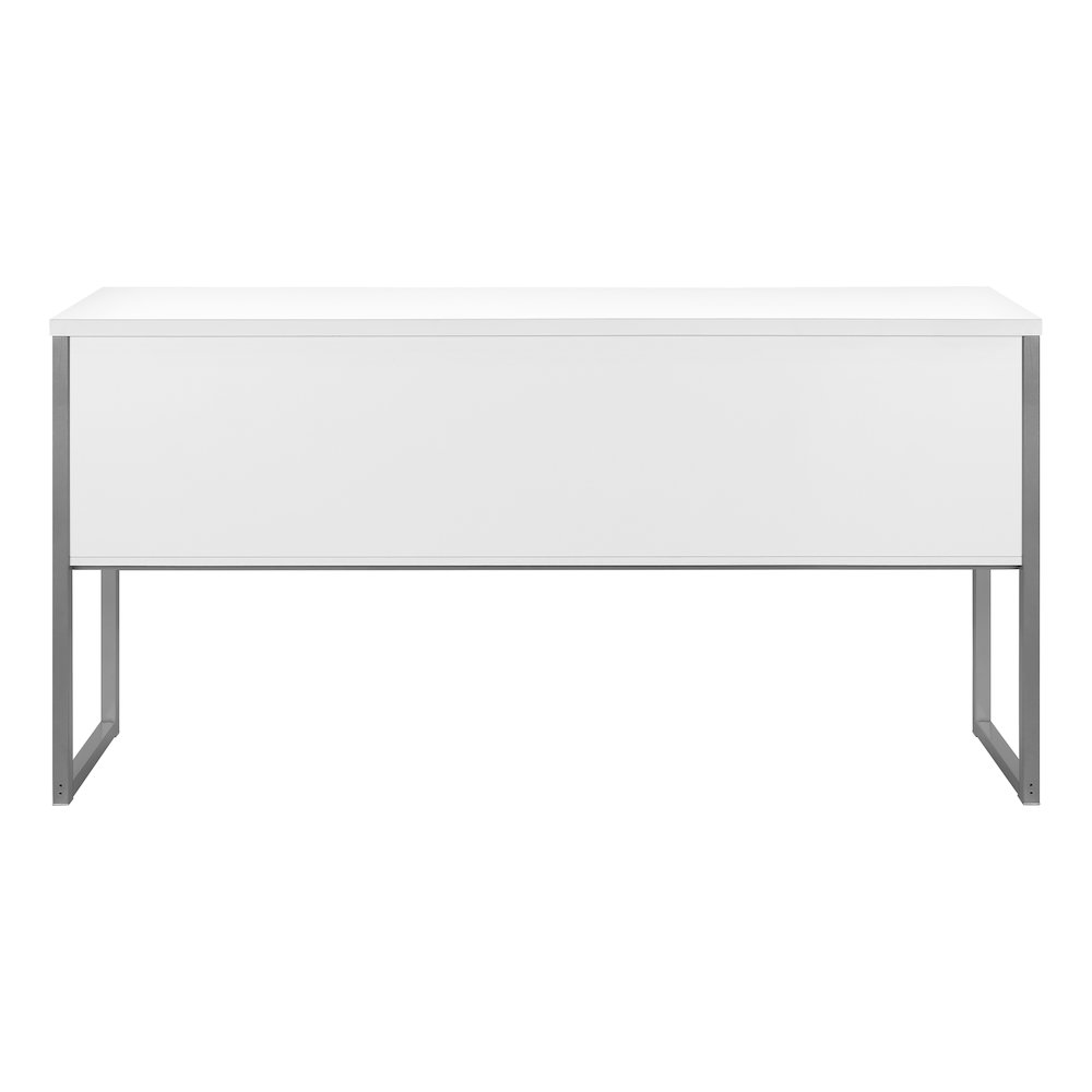 Contemporary Office Hutch in White,Silver color. Picture 4
