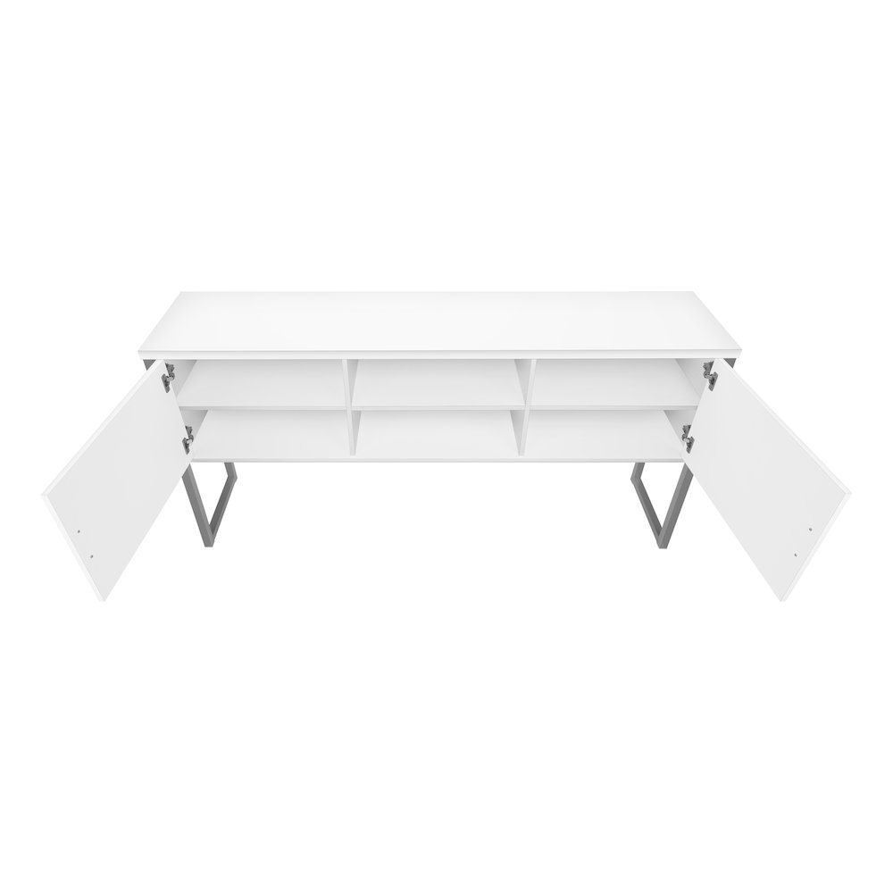 Contemporary Office Hutch in White,Silver color. Picture 5