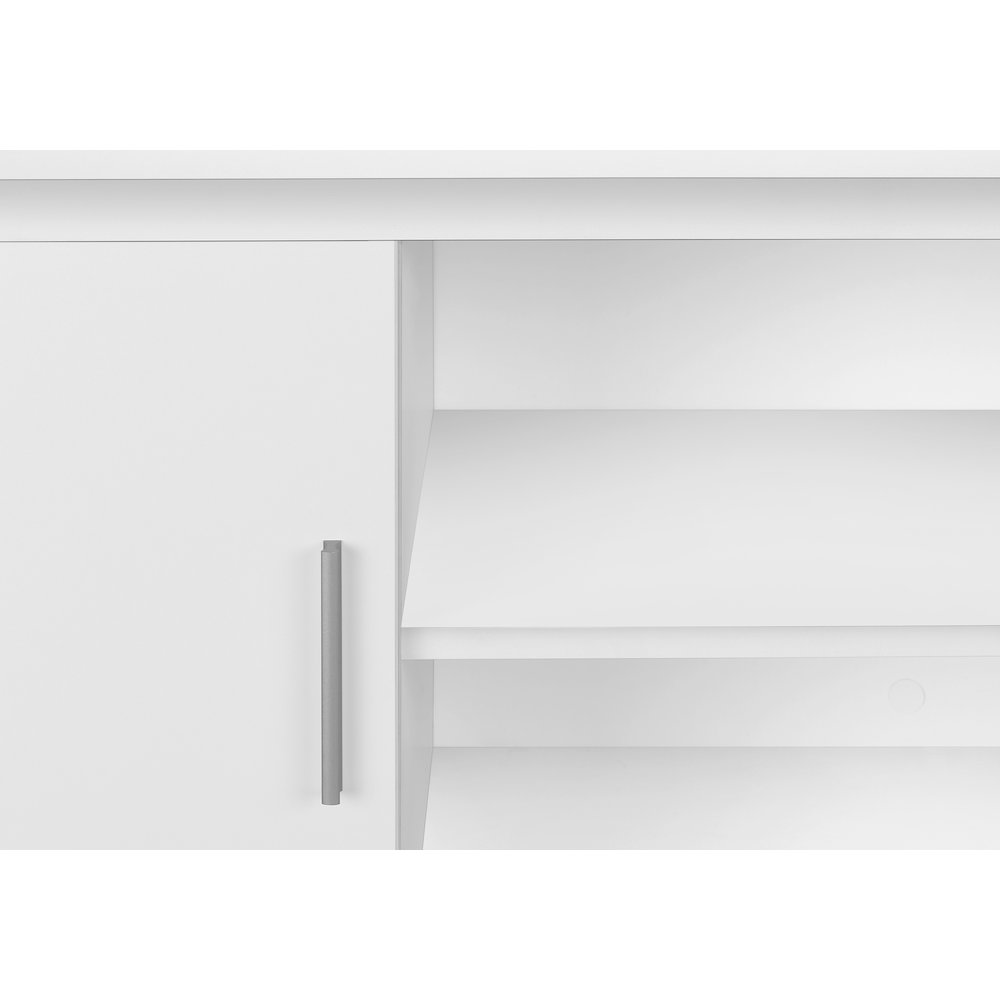 Contemporary Office Hutch in White,Silver color. Picture 6