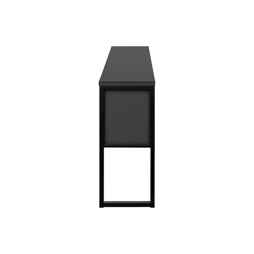Contemporary Office Hutch in Grey,Black color. Picture 3