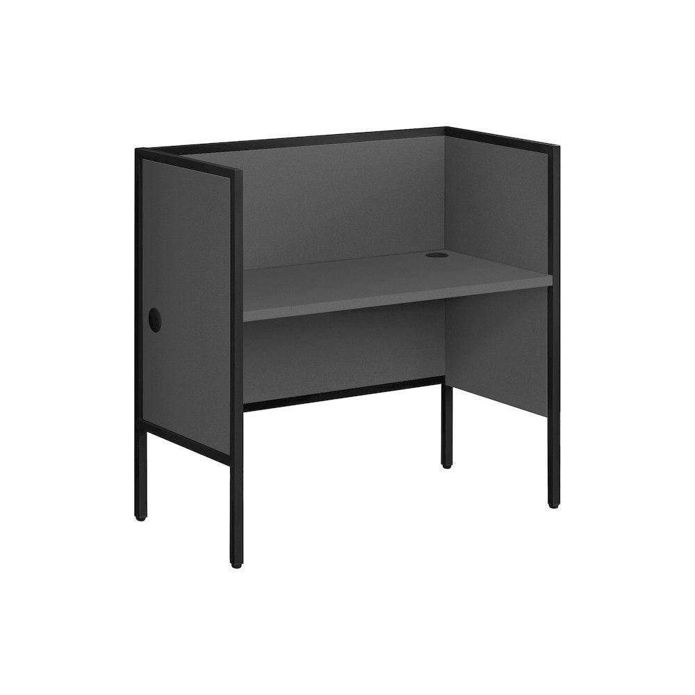 Contemporary Office Cubicle in Grey,Black color. Picture 1