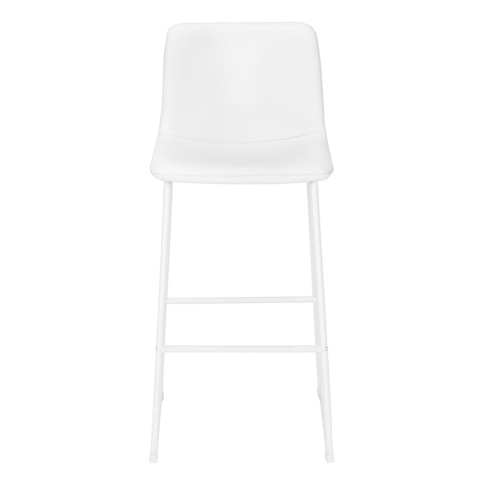 Office Chair, Bar Height, Standing, Computer Desk, Work, White Leather Look. Picture 2