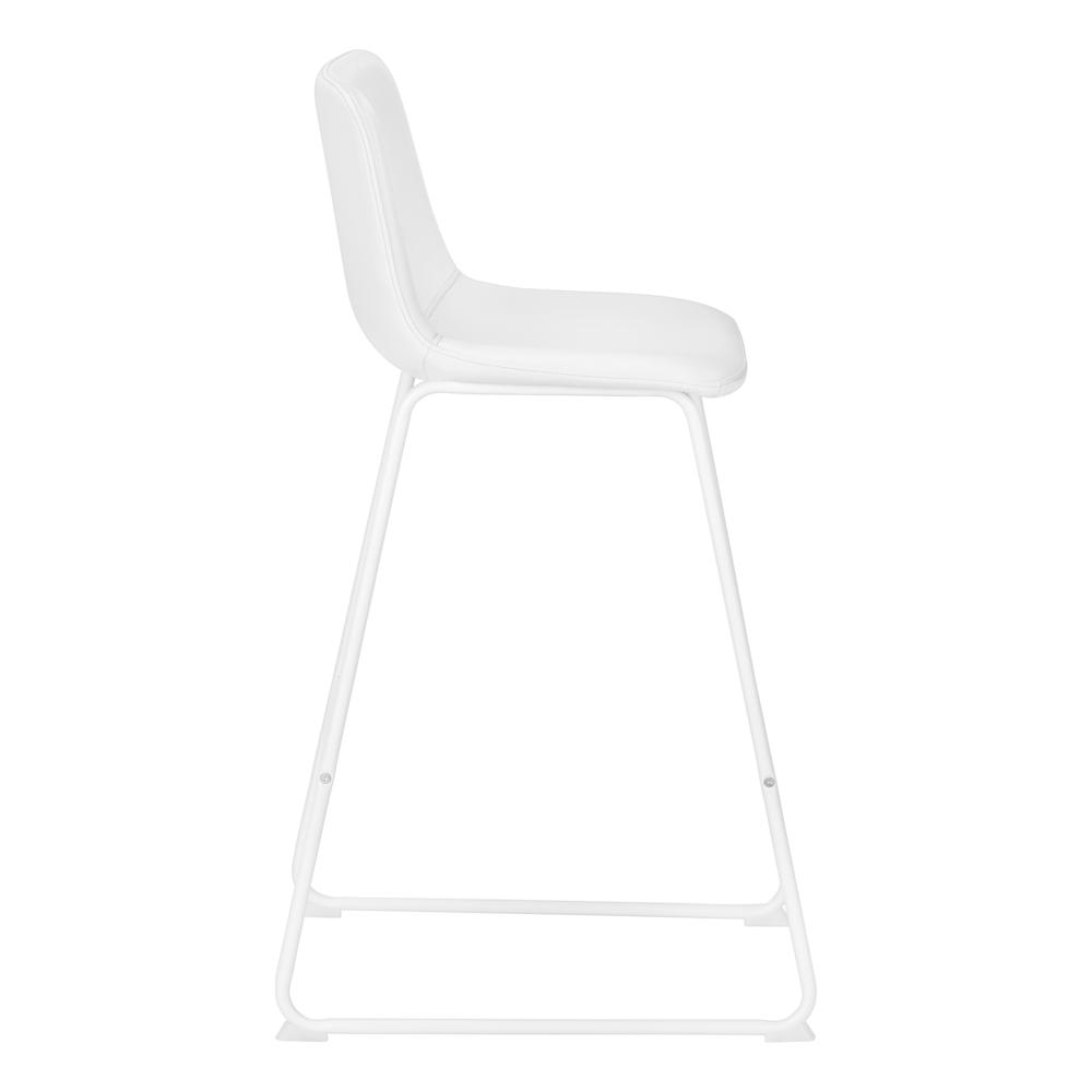 Office Chair, Bar Height, Standing, Computer Desk, Work, White Leather Look. Picture 4