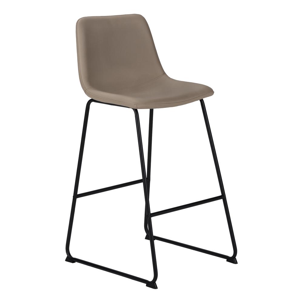 Office Chair, Bar Height, Standing, Computer Desk, Work, Brown Leather Look. Picture 1