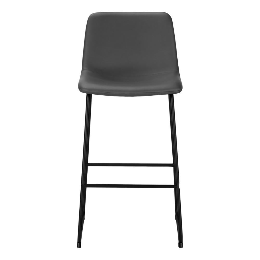 Office Chair, Bar Height, Standing, Computer Desk, Work, Grey Leather Look. Picture 2