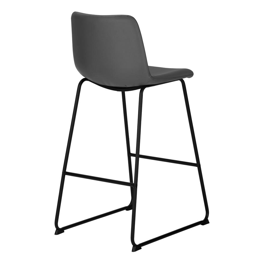Office Chair, Bar Height, Standing, Computer Desk, Work, Grey Leather Look. Picture 3