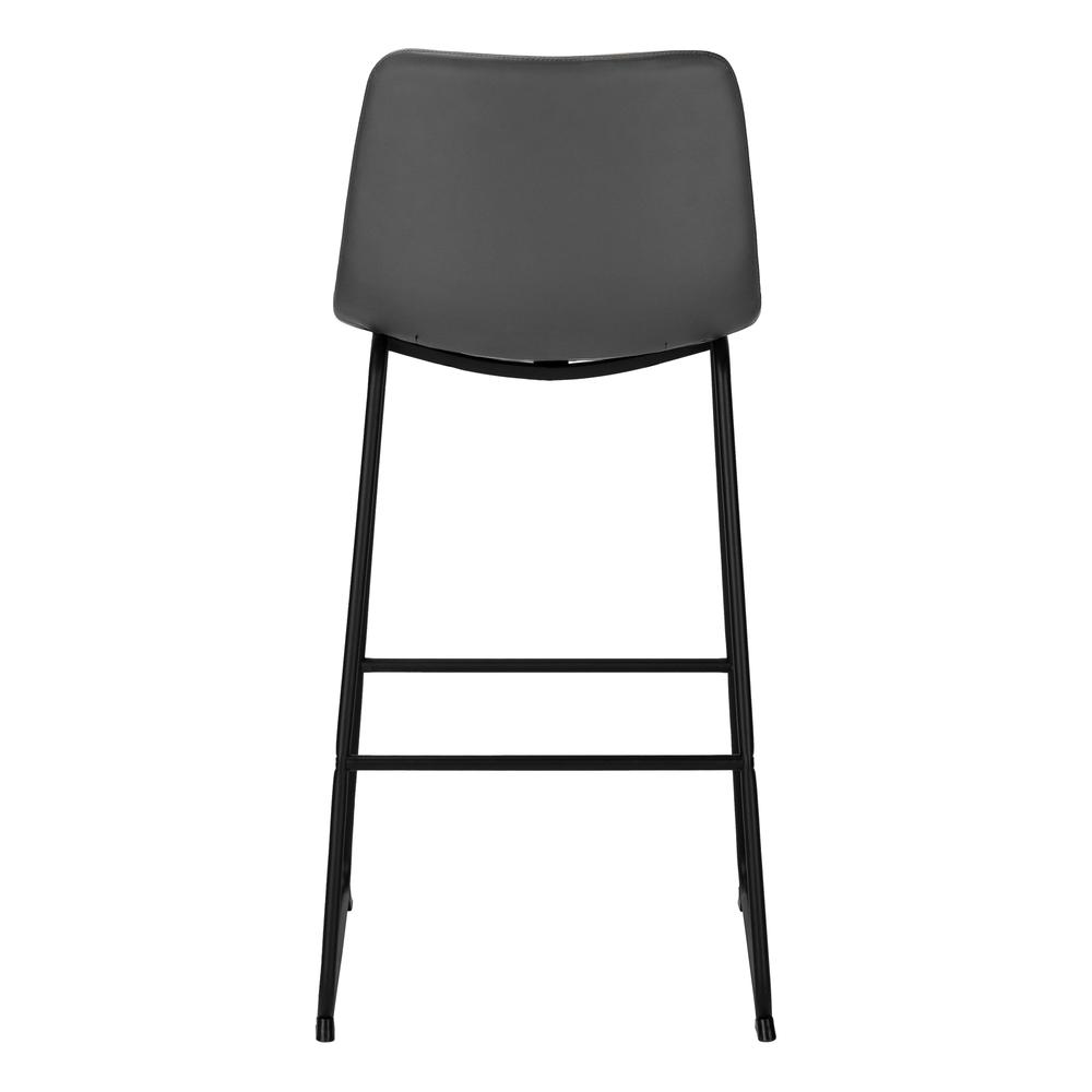 Office Chair, Bar Height, Standing, Computer Desk, Work, Grey Leather Look. Picture 5