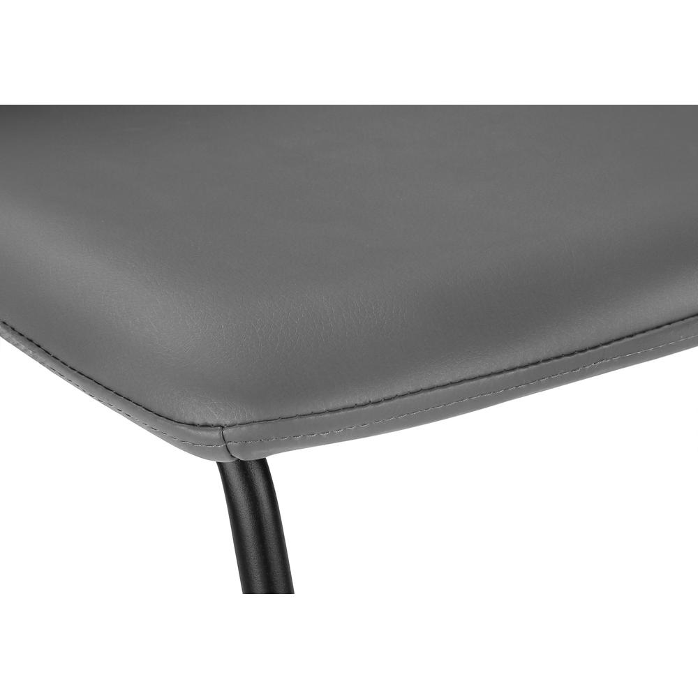 Office Chair, Bar Height, Standing, Computer Desk, Work, Grey Leather Look. Picture 7