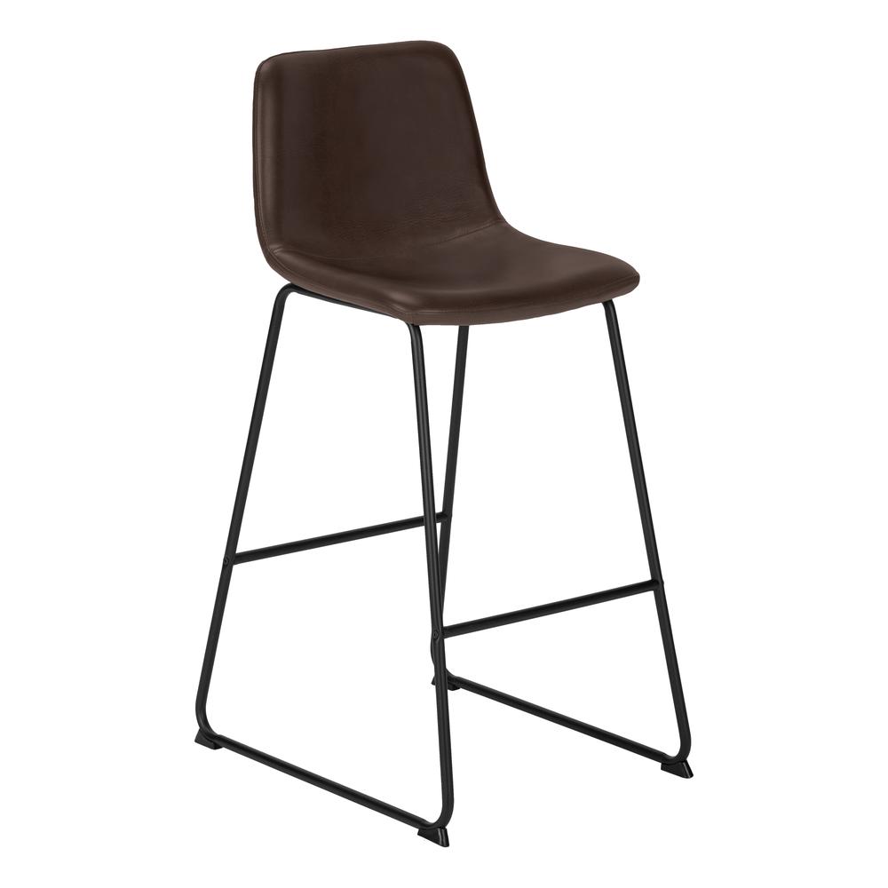 Office Chair, Bar Height, Standing, Computer Desk, Work, Brown Leather Look. Picture 1