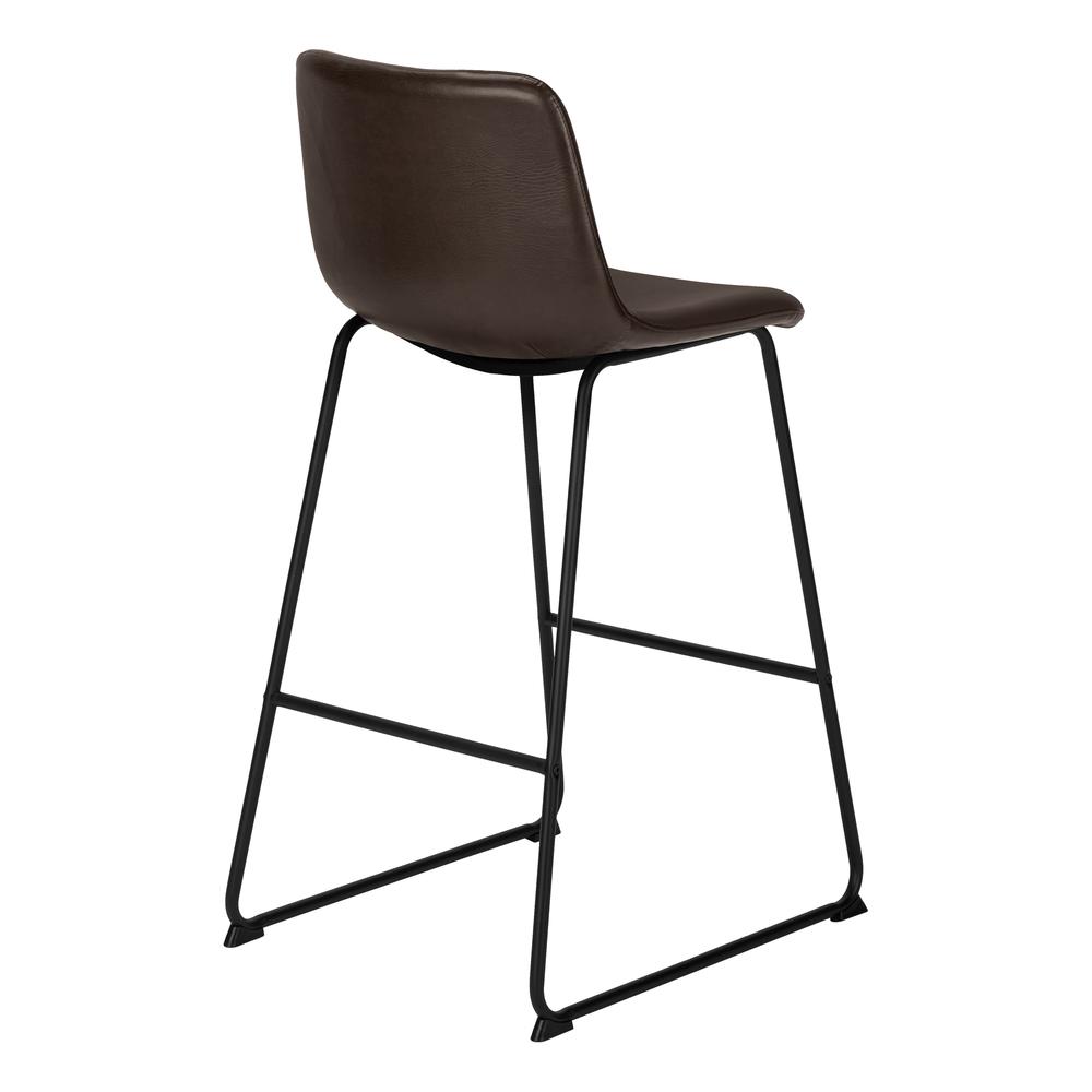 Office Chair, Bar Height, Standing, Computer Desk, Work, Brown Leather Look. Picture 3