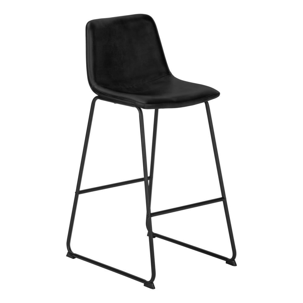 Office Chair, Bar Height, Standing, Computer Desk, Work, Black Leather Look. Picture 1