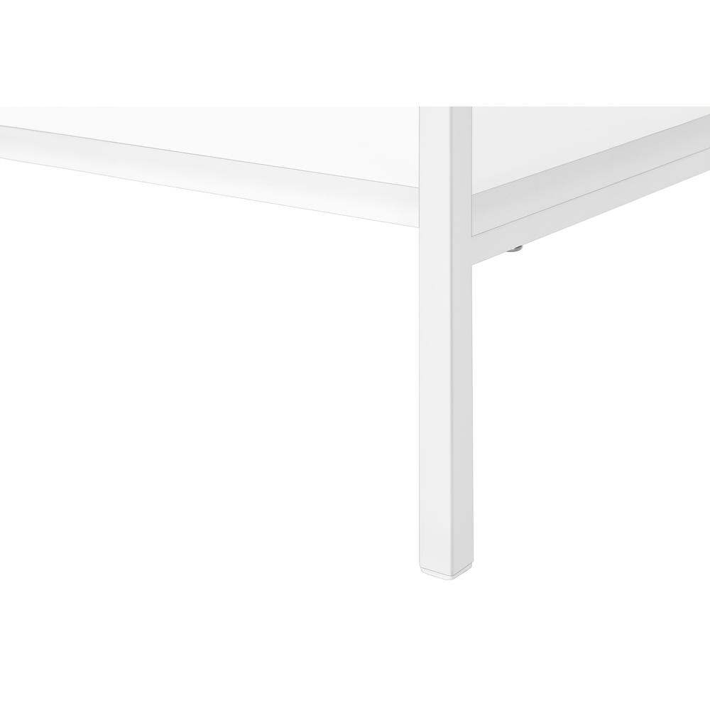 Bookshelf, Bookcase, 4 Tier, 48H, Office, Bedroom, White Laminate, White. Picture 7