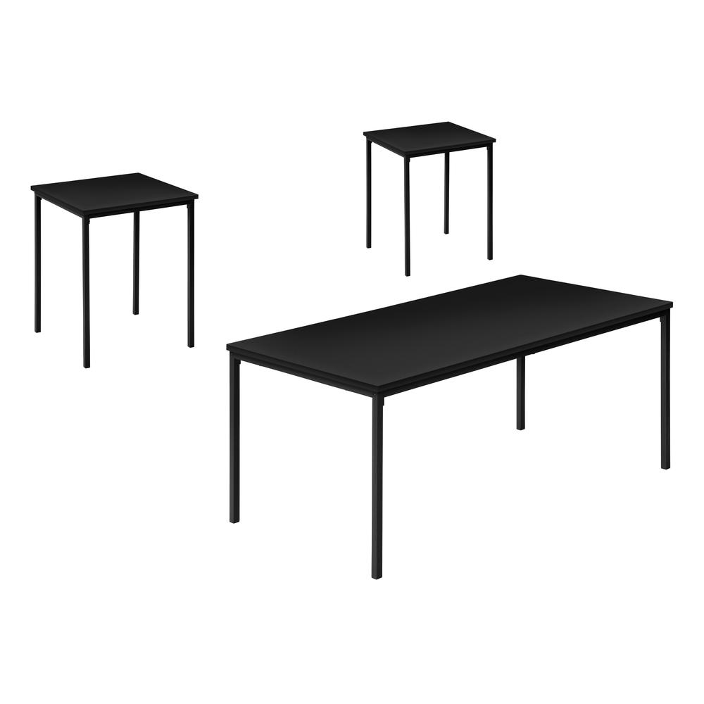 Table Set, 3pcs Set, Coffee, End, Black. Picture 1