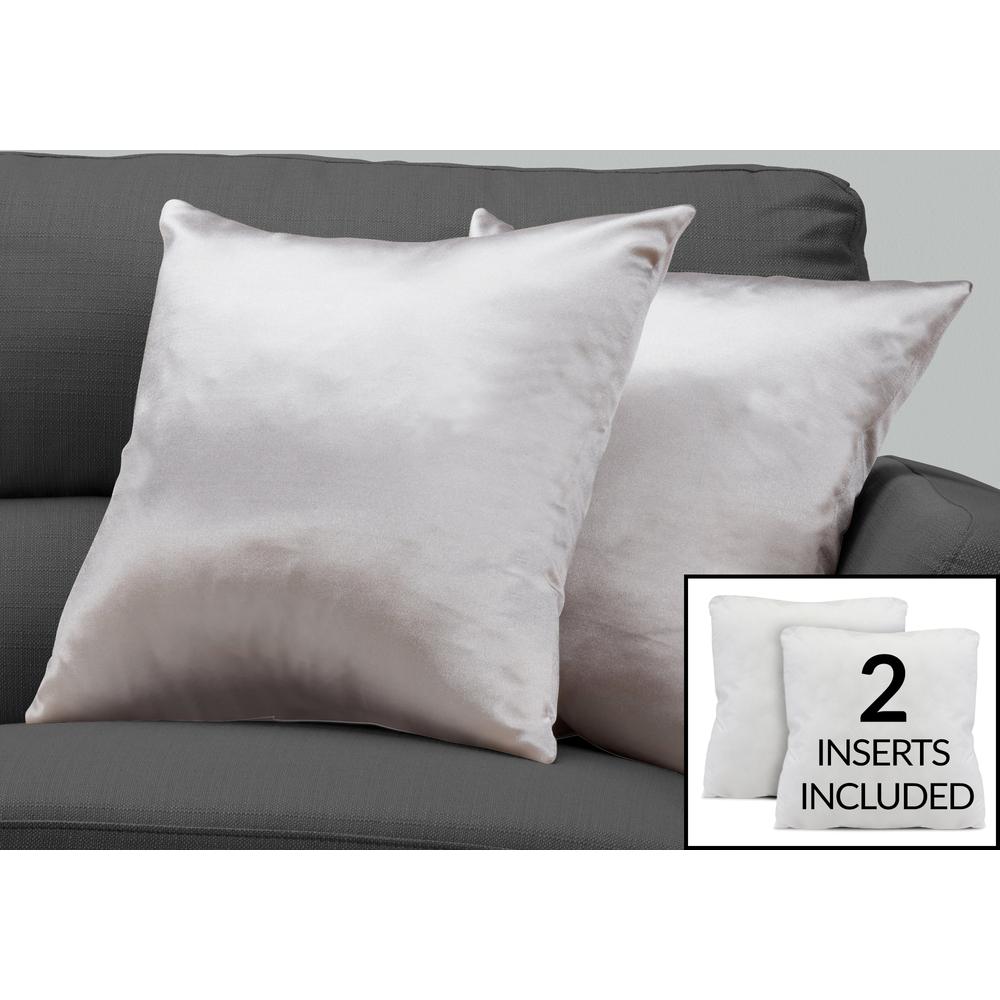 Pillows, Set Of 2, 18 X 18 Square, Insert Included, Decorative Throw, Accent. Picture 3