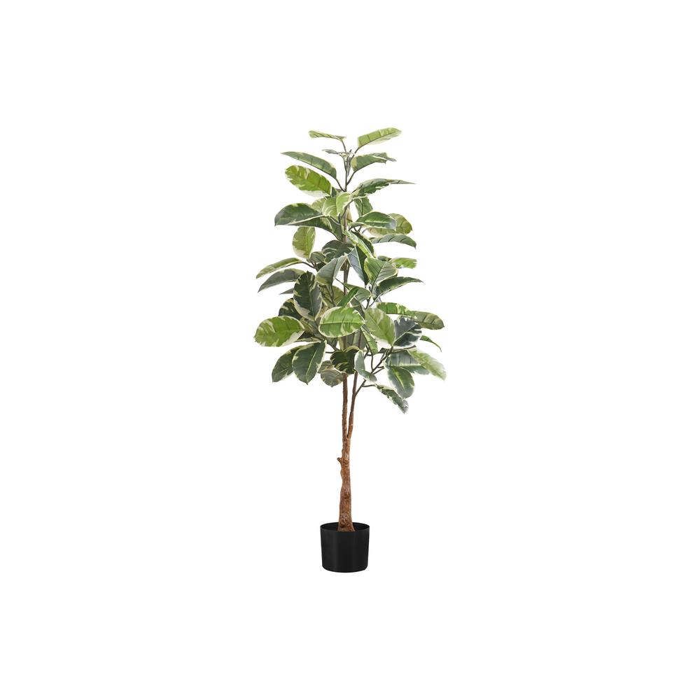 Artificial Plant, 52 Tall, Rubber Tree, Indoor, Faux, Fake, Floor, Greenery. Picture 1
