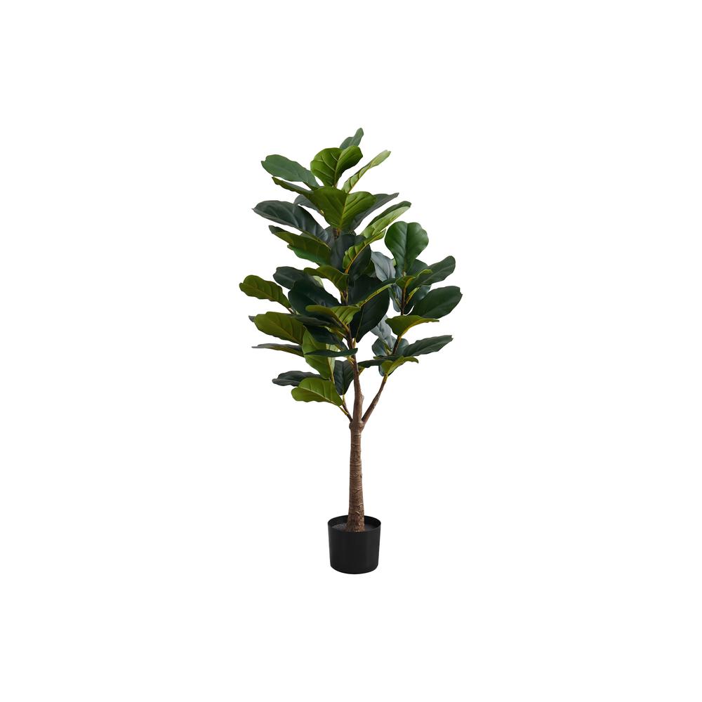 Artificial Plant, 47 Tall, Fiddle Tree, Indoor, Faux, Fake, Floor, Greenery. Picture 1