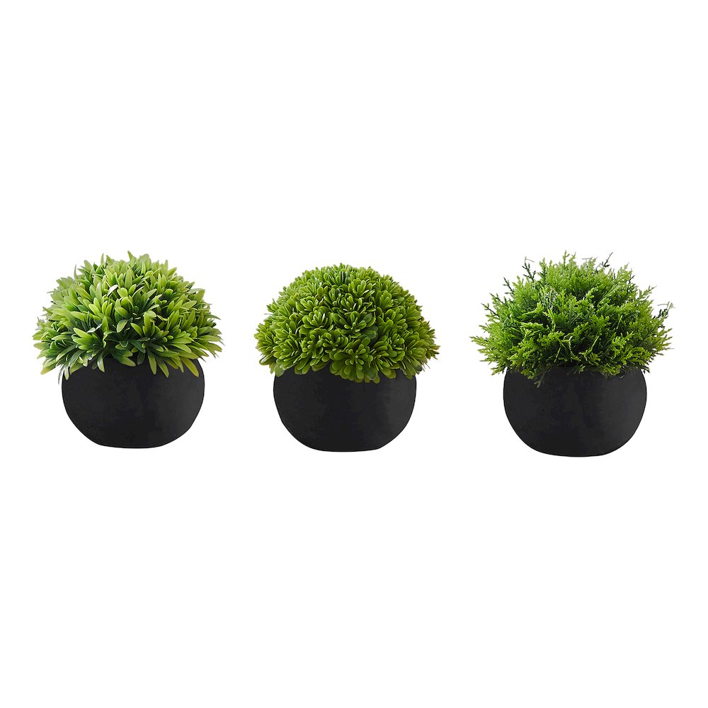 Artificial Plant, 5" Tall, Grass, Indoor, Faux, Table, Greenery, Set Of 3. Picture 1