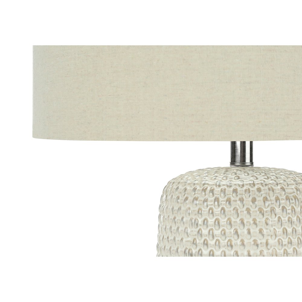 Lighting, 31"H, Table Lamp, Cream Ceramic, Beige Shade, Contemporary. Picture 2