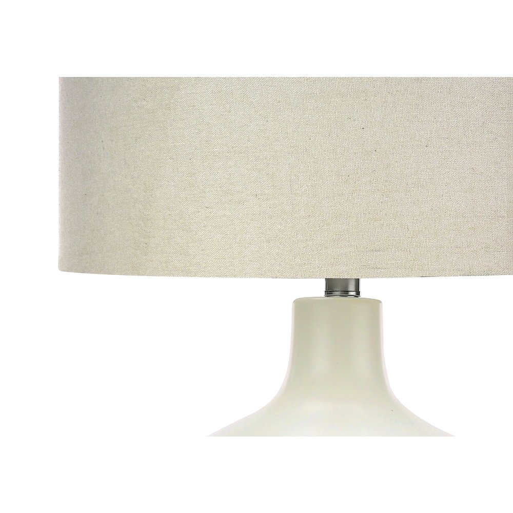 ="Lighting, 25""H, Table Lamp, Ivory / Cream Shade, Cream Ceramic, Contemporary. Picture 2