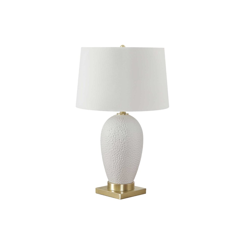 ="Lighting, 26""H, Table Lamp, White Ceramic, Ivory / Cream Shade, Transitional. Picture 1