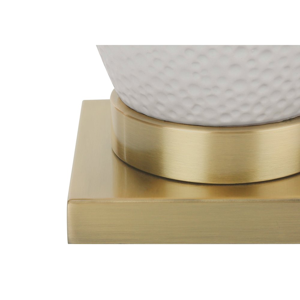 ="Lighting, 26""H, Table Lamp, White Ceramic, Ivory / Cream Shade, Transitional. Picture 3