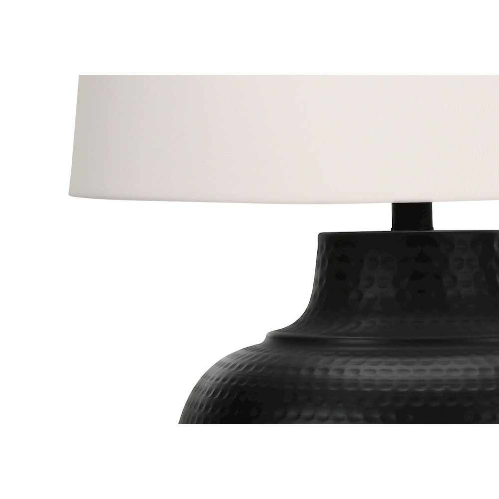 Lighting, 26"H, Table Lamp, Black Metal, Ivory / Cream Shade, Transitional. Picture 2
