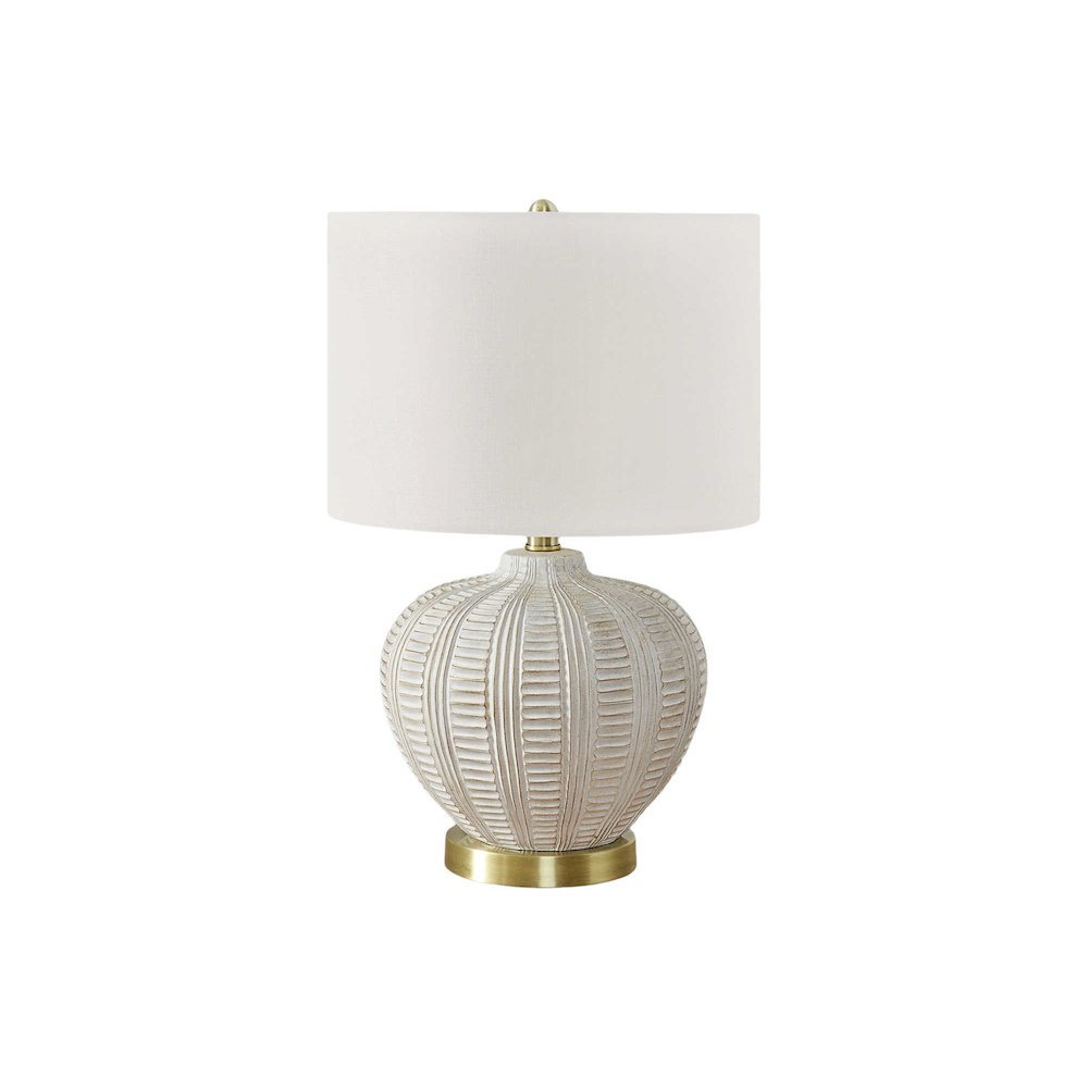 Lighting, 21"H, Table Lamp, Ivory / Cream Shade, Cream Resin, Transitional. Picture 1