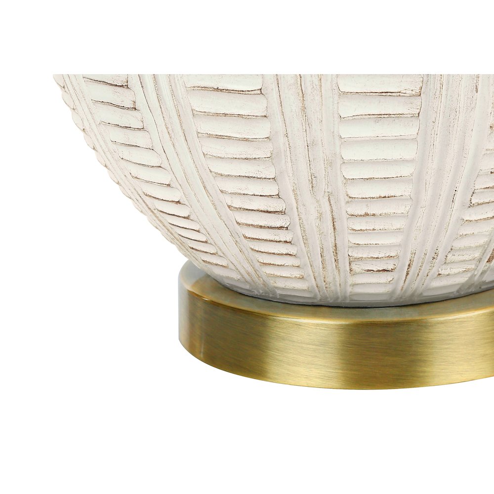 Lighting, 21"H, Table Lamp, Ivory / Cream Shade, Cream Resin, Transitional. Picture 3
