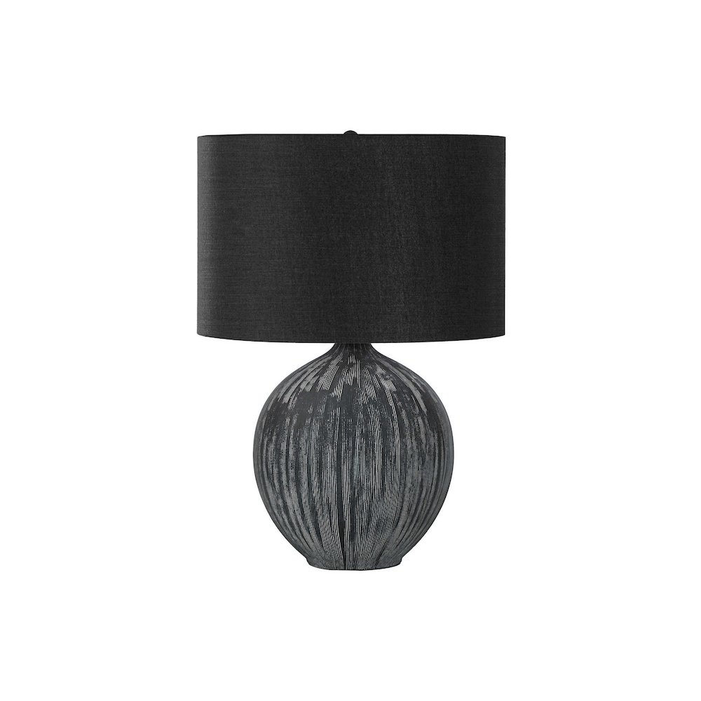 Lighting, 23"H, Table Lamp, Black Ceramic, Black Shade, Contemporary. Picture 1