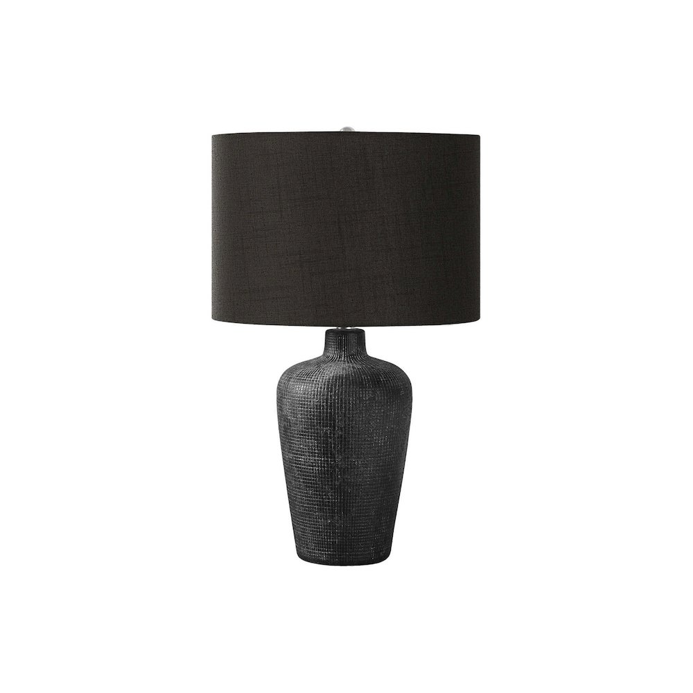 Lighting, Table Lamp, 24"H, Black Ceramic, Black Shade, Contemporary. Picture 1