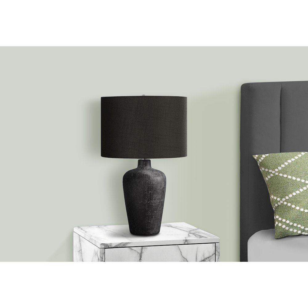 Lighting, Table Lamp, 24"H, Black Ceramic, Black Shade, Contemporary. Picture 6