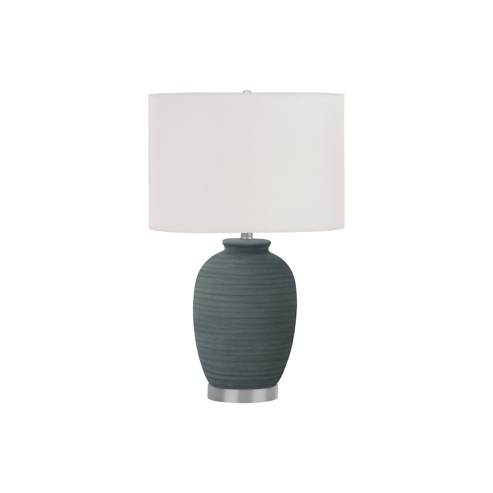 Lighting, 24"H, Table Lamp, Blue Ceramic, Ivory / Cream Shade, Contemporary. Picture 1